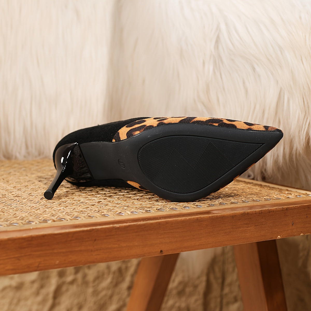 Chic Leopard Print Stiletto Heels for Women - Pointed Toe, Velvet Upper with Faux Cover Lining & TPU Sole