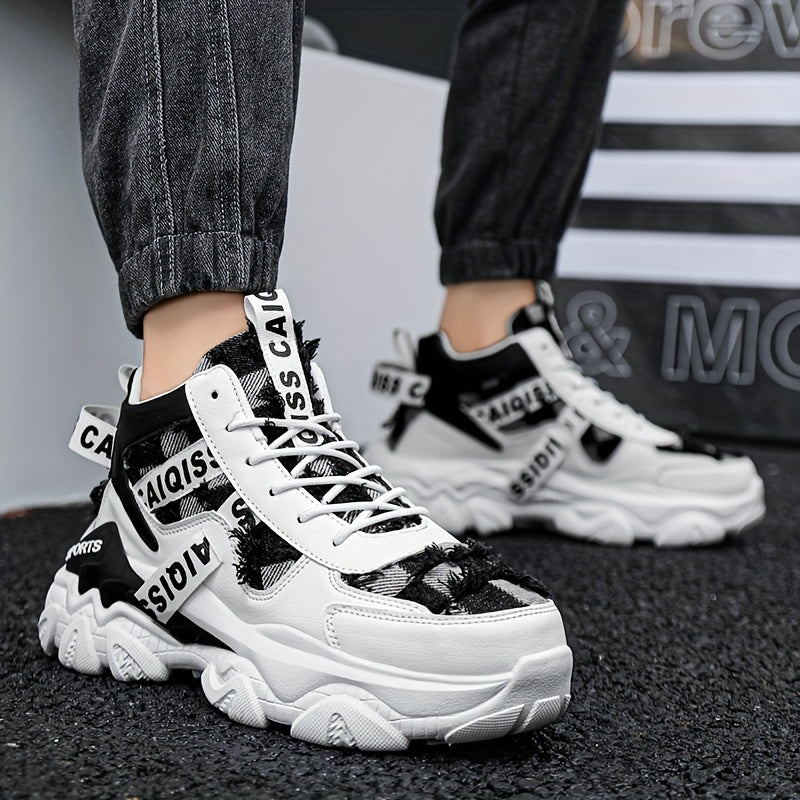 Men's Stylish Denim-Style High-Top Sneakers