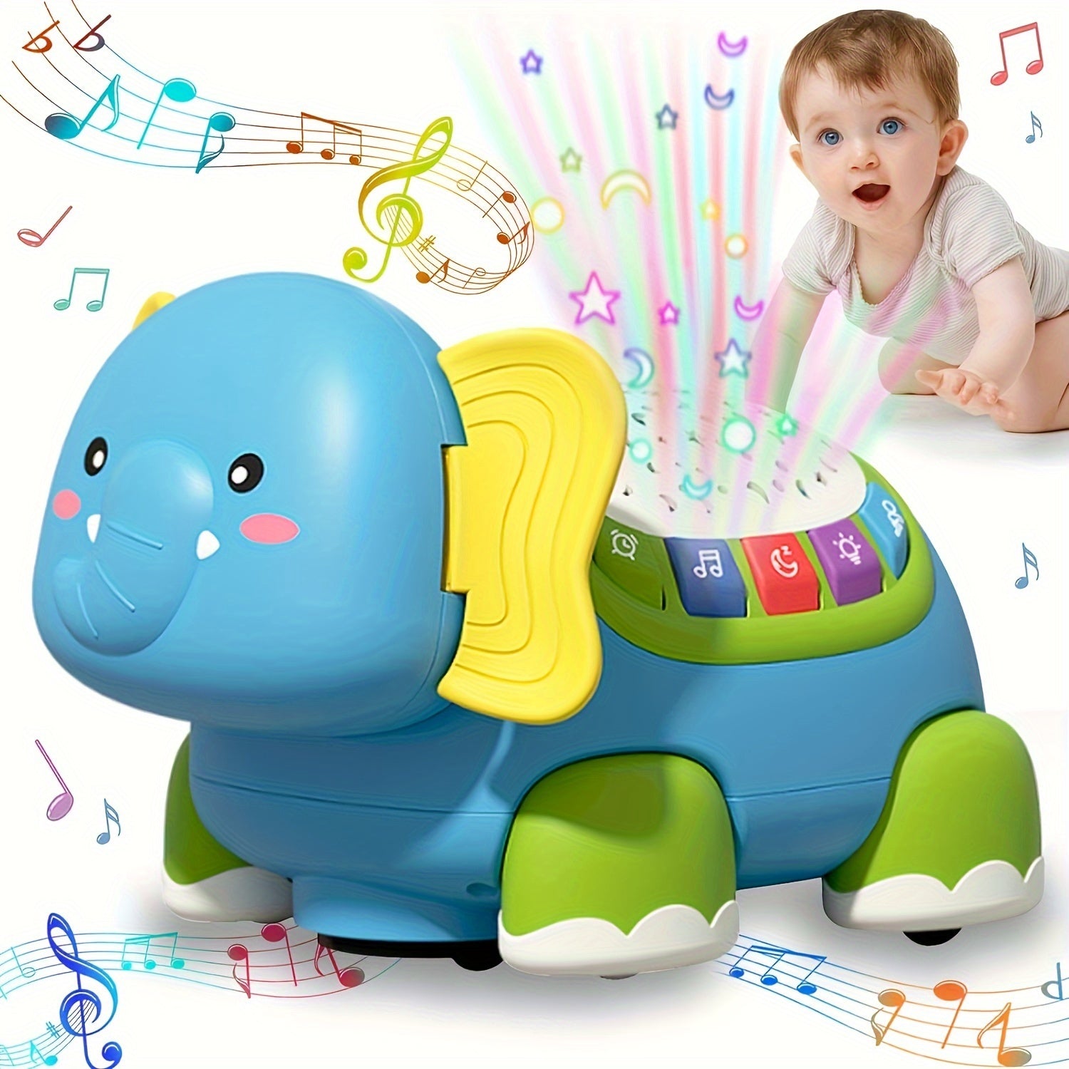 USATDD Baby Crawling Elephant Musical Toy