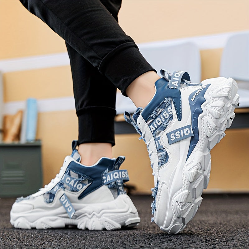 Men's Stylish Denim-Style High-Top Sneakers