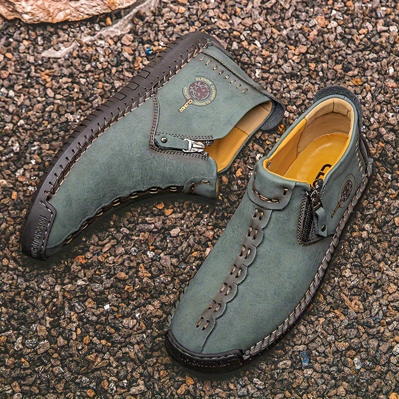 CLOHOO Men's Handcrafted Casual Loafers - Breathable, Comfortable Slip-On Shoes with Rubber Sole for All Seasons