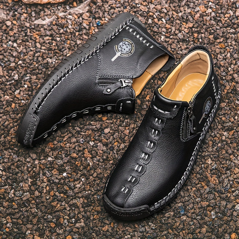 CLOHOO Men's Handcrafted Casual Loafers - Breathable, Comfortable Slip-On Shoes with Rubber Sole for All Seasons