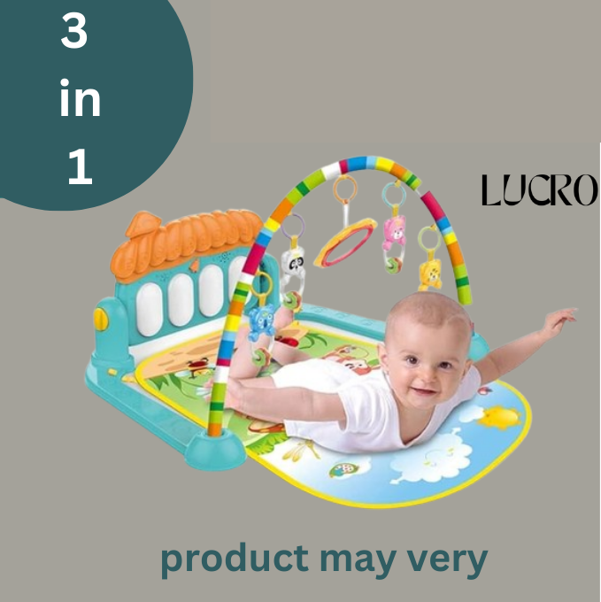 3 In 1 Newborn Baby Toddler, play mat for kids, Baby Gym, Fitness Rack Mat, playing mat for babies, Fitness Rack with Hanging Rattles, Music & Light