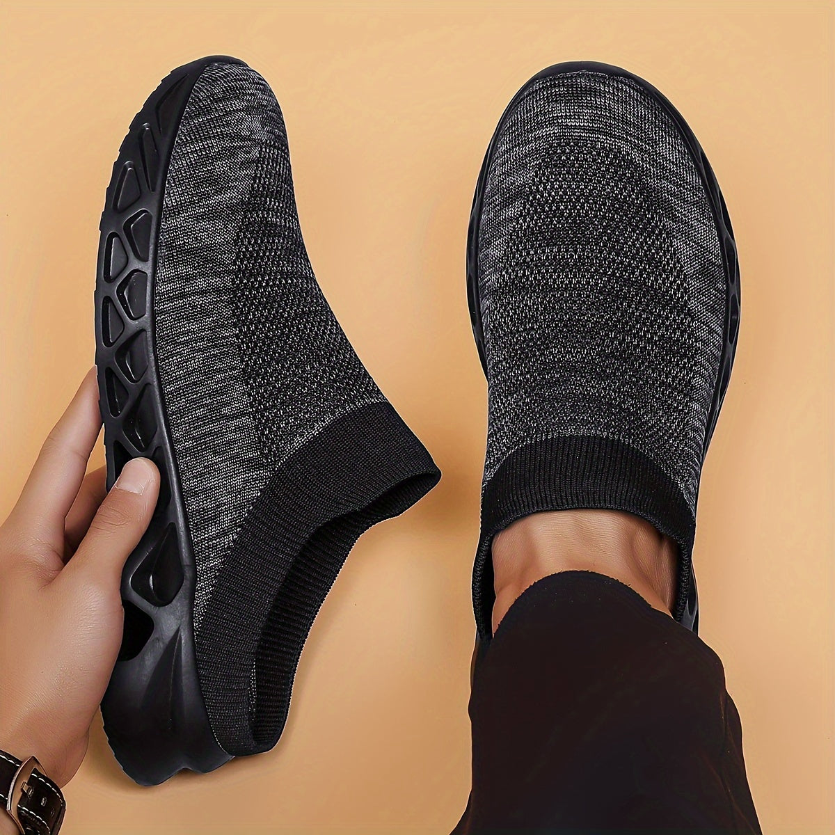 Men's Solid Color Hollow Out Slippers