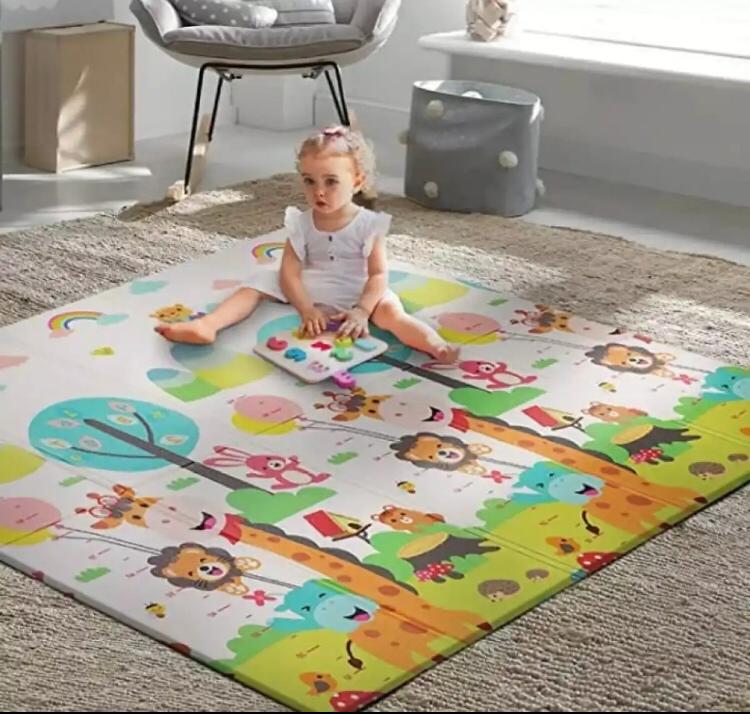 Baby Play Mat, Large Baby Crawling Mat Foam Reversible,Baby Care Playmat for Infants, Toddlers, Kids Indoor Outdoor Use (5feet x 6Feet)