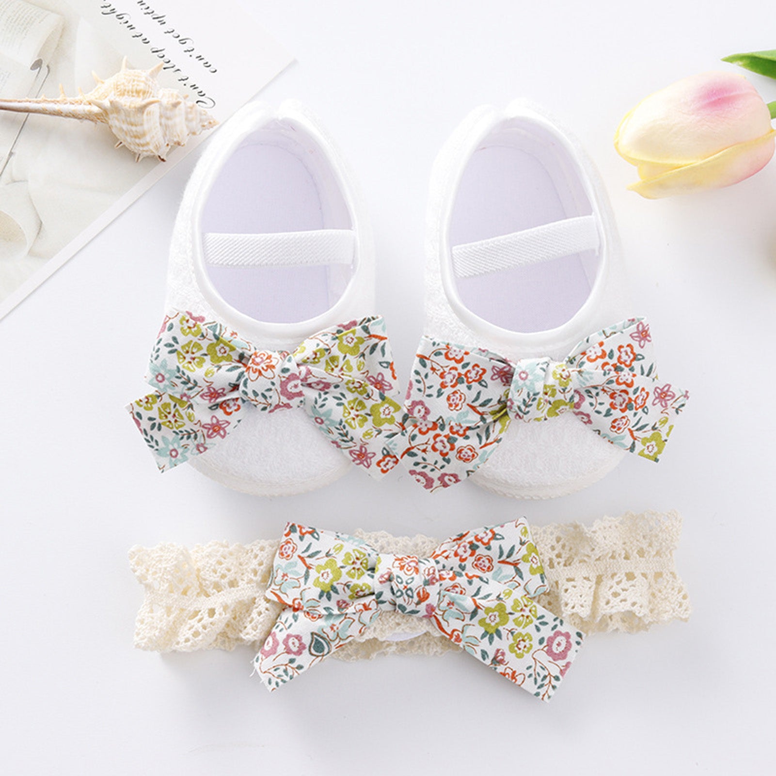 Radiant Super Soft Infant Shoes / Non-Slip Mesh Cloth Bow Retro Style/ Newborn Baby Shoes First Walkers 0-18M Anti-slip Toddler Shoes
