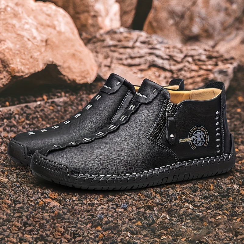 CLOHOO Men's Handcrafted Casual Loafers - Breathable, Comfortable Slip-On Shoes with Rubber Sole for All Seasons