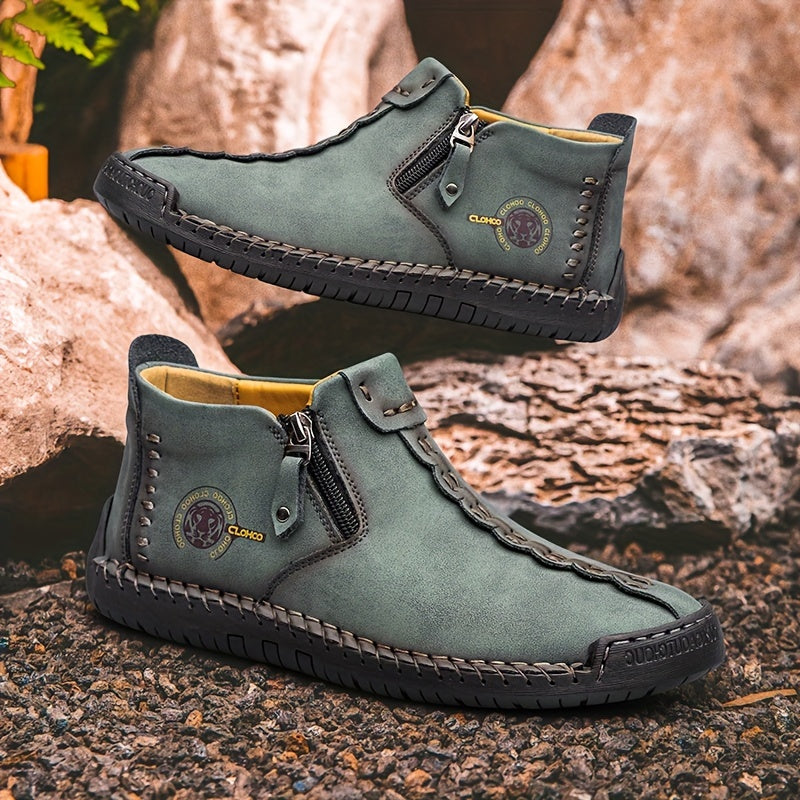 CLOHOO Men's Handcrafted Casual Loafers - Breathable, Comfortable Slip-On Shoes with Rubber Sole for All Seasons