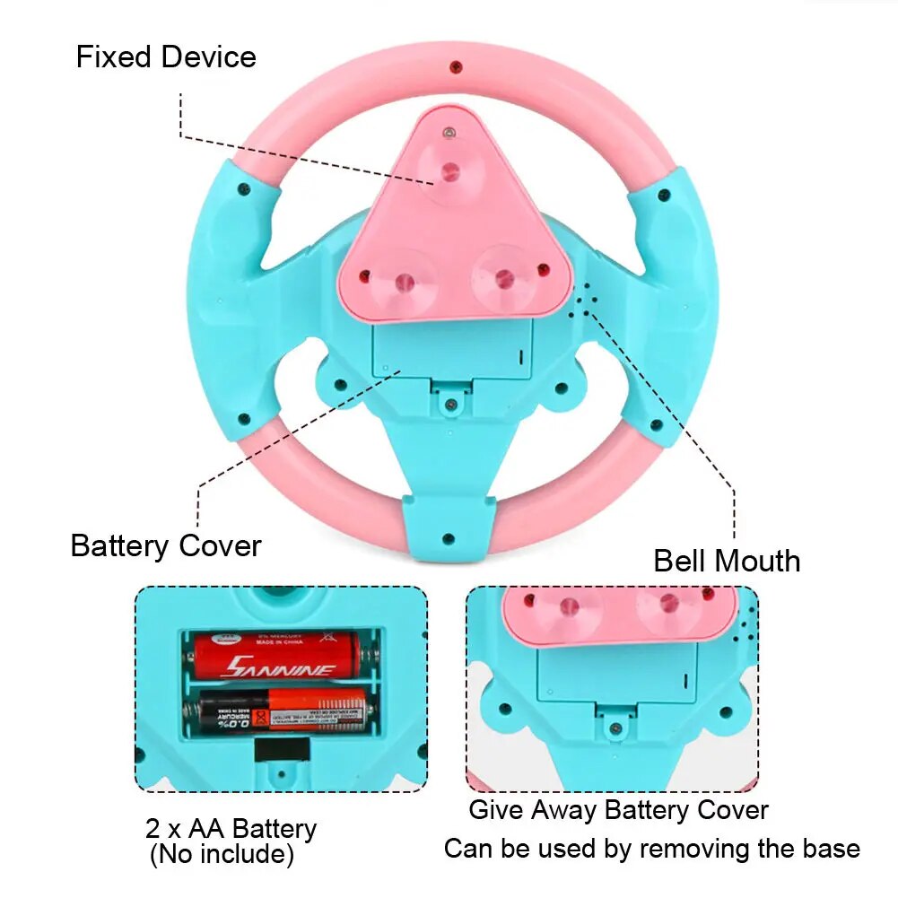 Simulate Driving a Car, Steering Wheel, Electric Toy Sound, CHILDREN'S Music Education, Pushing a Cart, Driving a Vocal Toy