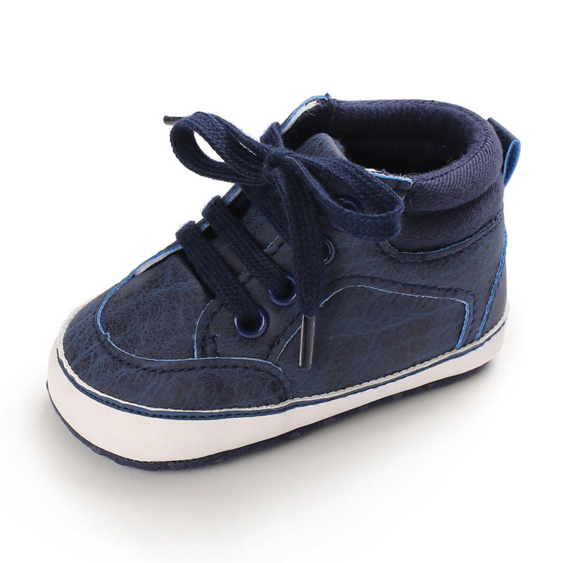 【Amnber Berry Mall】Baby shoes spring / autumn models male baby Boy shoes soft sole casual shoes PU lace-up toddler shoes walkers