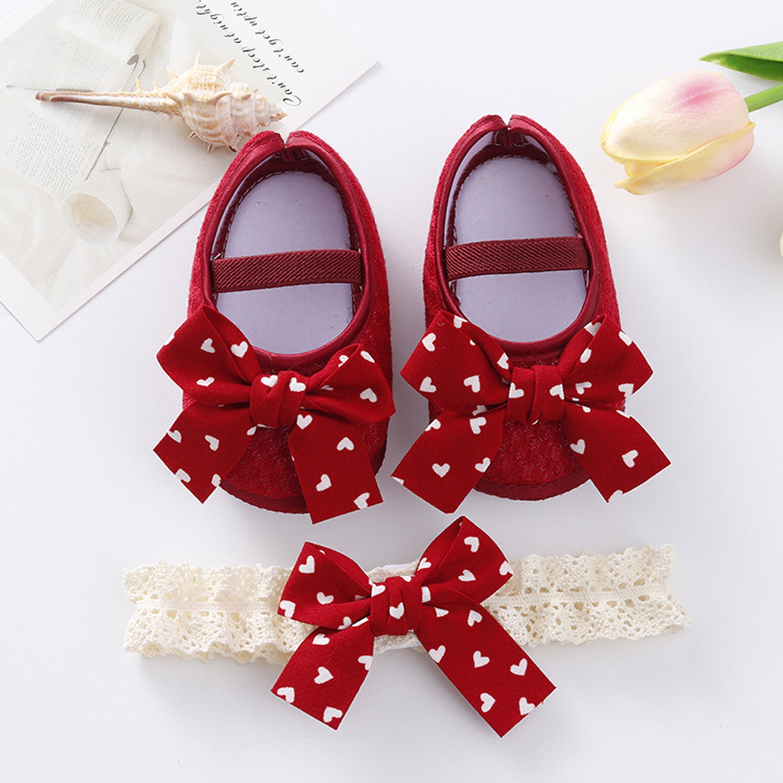 Radiant Super Soft Infant Shoes / Non-Slip Mesh Cloth Bow Retro Style/ Newborn Baby Shoes First Walkers 0-18M Anti-slip Toddler Shoes