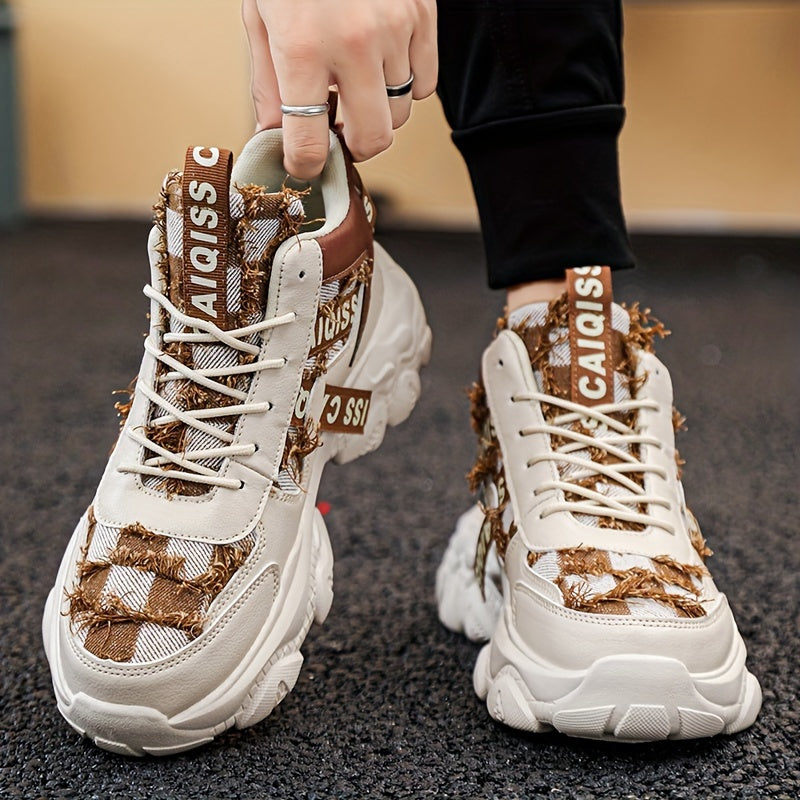 Men's Stylish Denim-Style High-Top Sneakers