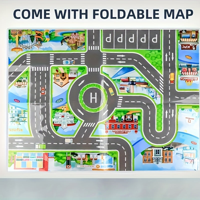 50-Pack Diecast Vehicle Set with Pull Back Action and Storage Box