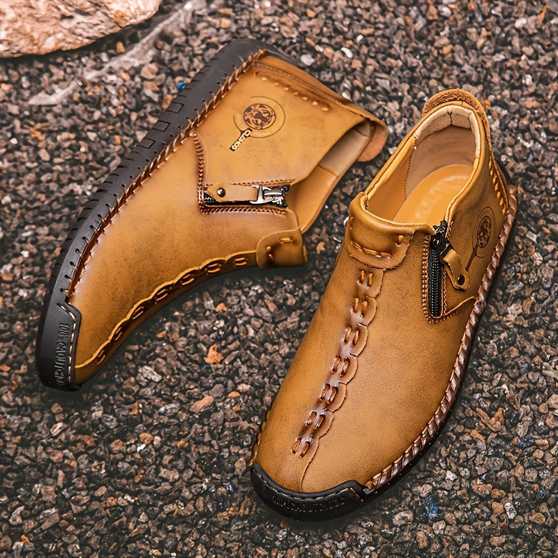 CLOHOO Men's Handcrafted Casual Loafers - Breathable, Comfortable Slip-On Shoes with Rubber Sole for All Seasons
