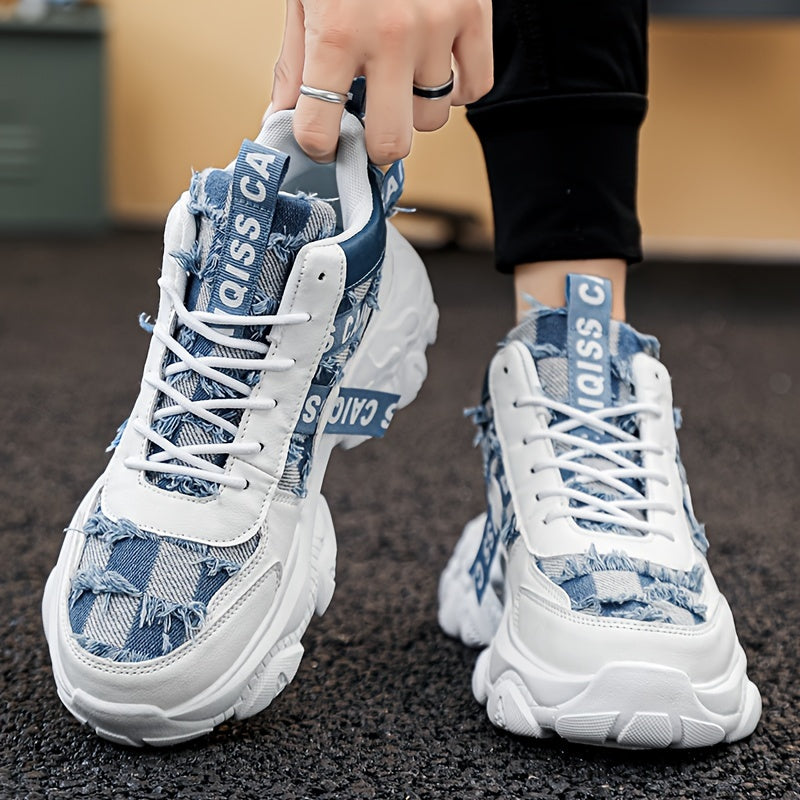 Men's Stylish Denim-Style High-Top Sneakers