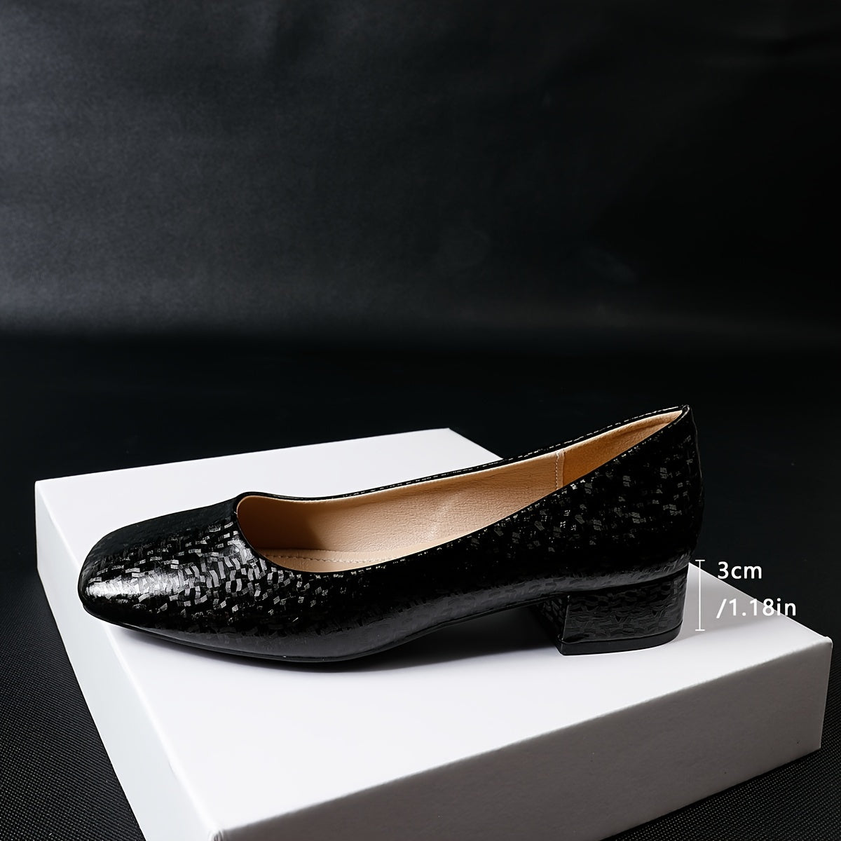 Elegant Square Toe Block Heel Pumps for Women - All-Season Versatile Low Heel Lightweight Shoes with Rubber Sole & Comfort Microfiber Insole, Professional & Casual Wear