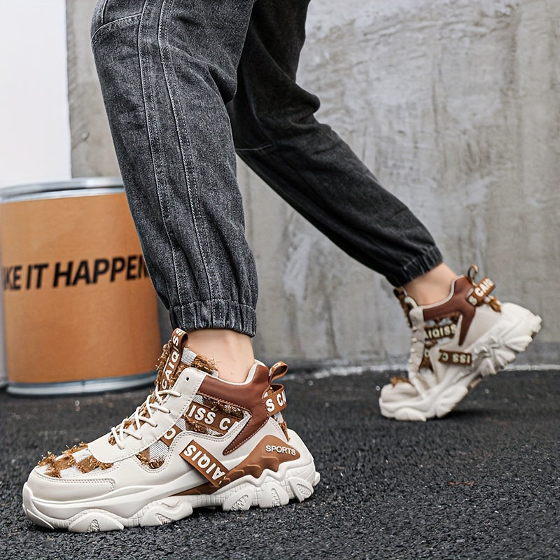 Men's Stylish Denim-Style High-Top Sneakers