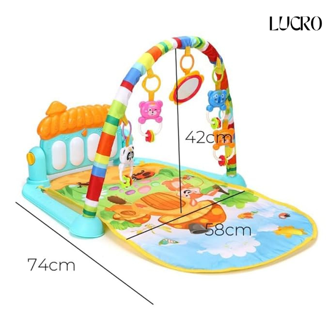 3 In 1 Newborn Baby Toddler, play mat for kids, Baby Gym, Fitness Rack Mat, playing mat for babies, Fitness Rack with Hanging Rattles, Music & Light