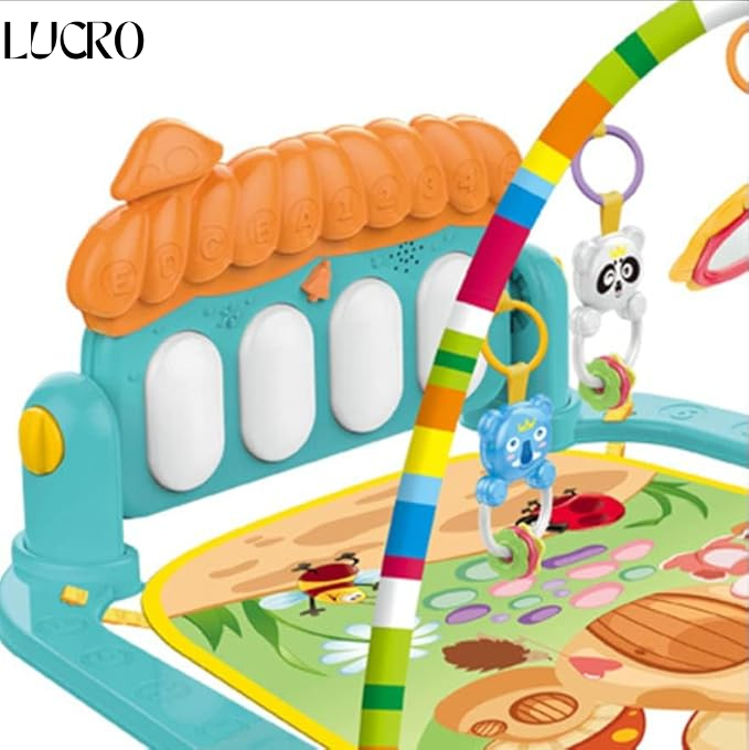 3 In 1 Newborn Baby Toddler, play mat for kids, Baby Gym, Fitness Rack Mat, playing mat for babies, Fitness Rack with Hanging Rattles, Music & Light